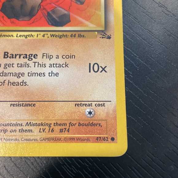 Geodude 47/62 Fossil Set Pokémon Card 1999 - Picture 2 of 8